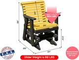 Amish Craftsmanship Made in USA 2FT Heavy Duty Poly Lumber Wood Porch Patio Glider HDPE with No Wood fibers Lancaster - Photo 2