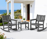 SERWALL HDPE Outdoor Rocking Chairs Set of 6, All Weather 4 Porch Rockers with 2 Side Tables - Photo 9