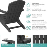NUNU LAB Adirondack Chairs Set of 4, Plastic Adirondack Chair with Cup Holder, Weather Resistant Patio Chairs - Photo 8