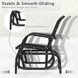 Giantex Swing Glider Chair W/Study Metal Frame Comfortable Patio Chair Love-Seat for Garden, Porch, Backyard, Poolside - Photo 6