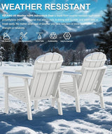 Adirondack Chair Set of 2, All Weather HDPE Fire Pit Chairs, Oversized Plastic Adirondack Chair for Outdoor, Balcony - Photo 6