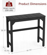 Stoog All-Weather Patio Bar Table, Outdoor Bar Table with Adjustable Feet - Photo 3