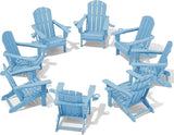 SERWALL Adirondack Chair with Cup Holders - Composite Adirondack Chairs Set of 8 HDPE Outdoor Chairs All Weather Use - Photo 1