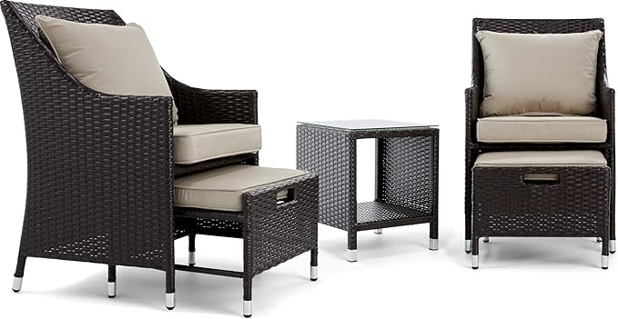 Serta Laguna Brown Resin Wicker Outdoor Patio Furniture Collection, Easy Assembly, Porch or Pool - Photo 9