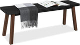 Solid Wood Bench - Minimalist Design, Acacia Wood Construction, Black Mix Brown Color, Versatile for Entryway - Photo 1
