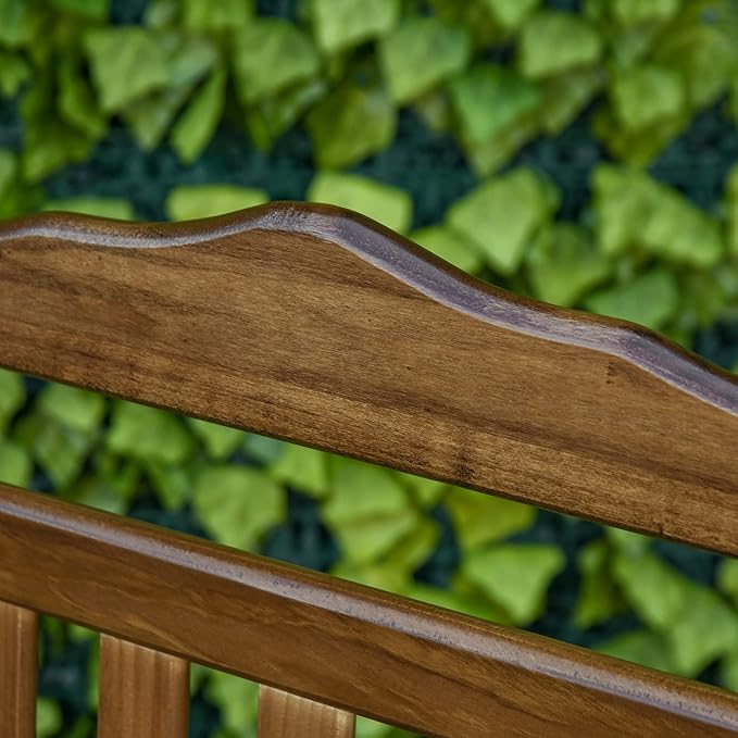 Outsunny Traditional Wooden High-Back Rocking Chair for Porch, Indoor/Outdoor, Brown