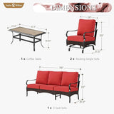 Sophia & William Patio Furniture Set, 4 Piece Metal Outdoor Conversation Set with 3-Seater Outdoor Couch, 2 Sofa Chairs - Photo 7