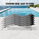 Domi Pool Lounge Chairs Set of 2, Adjustable Aluminum Outdoor Chaise Lounge Chairs - Photo 9