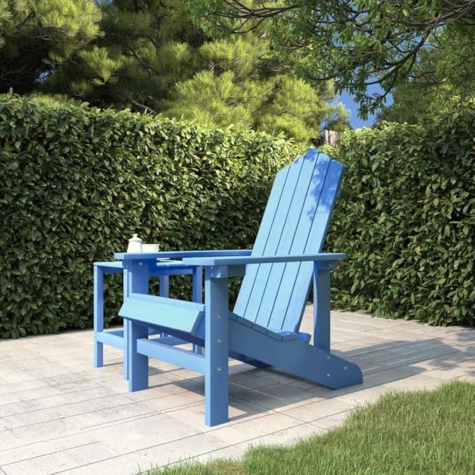Aqua Blue Garden Adirondack Chair High Density Polyethylene Durable Outdoor Furniture for Patio and Garden Relaxation - Photo 1