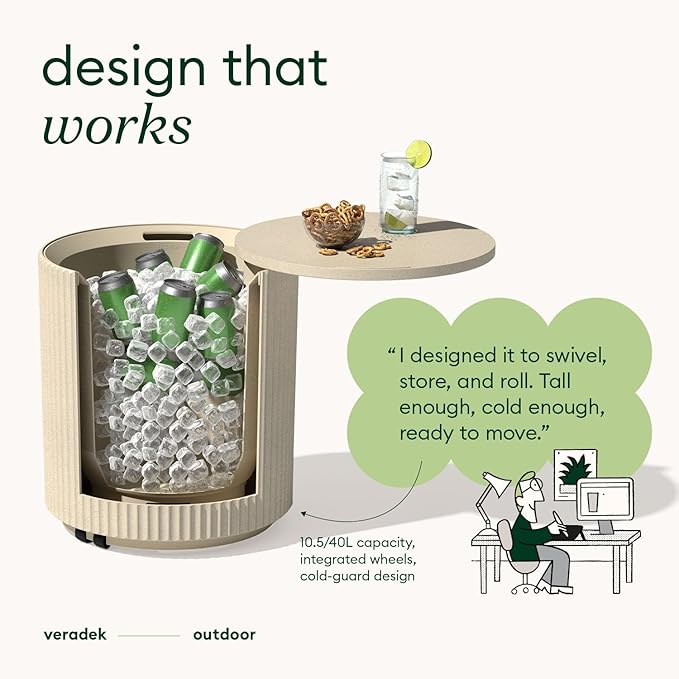 Veradek Outdoor Cooler Side Table - 2 in 1 - Designed for use as Outdoor Side Table, Patio Decor and Ice Chest - Photo 3