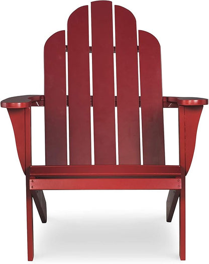 Linon Red Adirondack Chair, 30.4" W x 37.6" D x 37.8" H