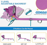 Colorsoul 2 Pack Tanning Chair with Sun Canopy, Adjustable 4-Position Beach Lounge Chair for Adults - Photo 3
