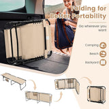 Tangkula Beach Lounge Chair for Outside, Folding Chaise Lounge Outdoor with 4-Position Backrest - Photo 6