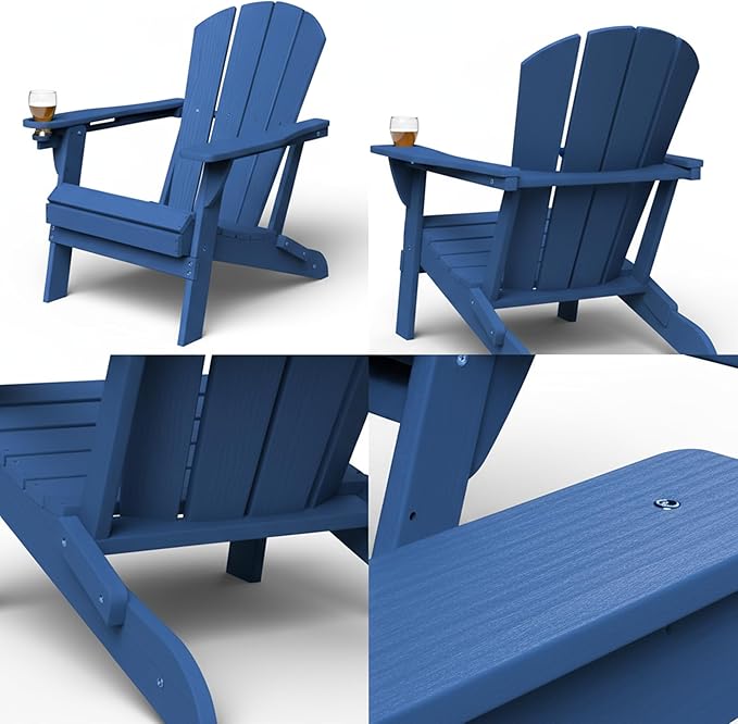 GLANC Folding Adirondack Chair Set of 2 - Photo 8