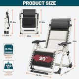 MOPHOTO Zero Gravity Chair, Outdoor Padded Lounge Chair with Side Table, Zero Gravity Recliner Chair - Photo 3