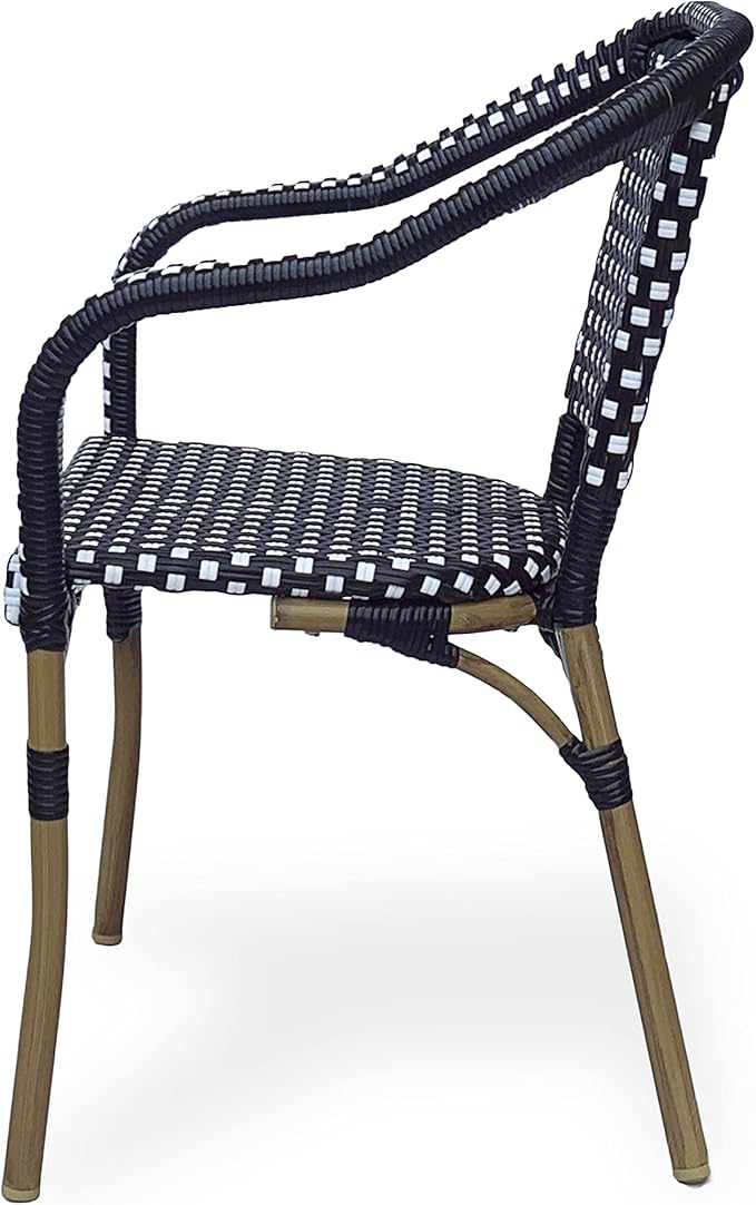 Christopher Knight Home Cecil Bistro Chairs, Black + White + Wood Print - Photo 5