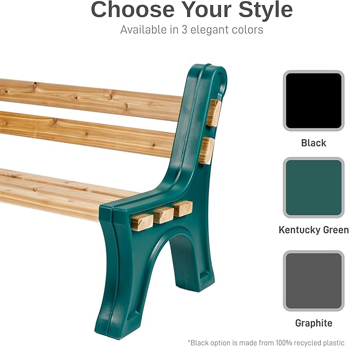 RTS Home Accents Custom Length Lightweight Indoor or Outdoor Bench Ends with Backrest (Wood & Screws Sold Separately) - Photo 7