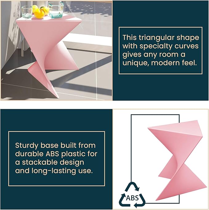 LeisureMod Modern Pink Accent Side Table - Stylish Side Vanity Table for Bedroom & Living Room - Photo 5