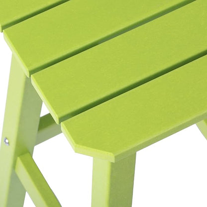 Costaelm 29" Height Outdoor Bar Stools, All-Weather Bar Stools, Adirondack Poly Patio Square Bar Stool for Patio, Deck, Kitchen Counter and Garden, Lime