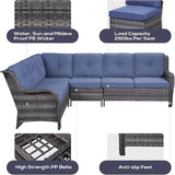 Belord Patio Furniture Set 6 Seats, Oversized Outdoor Sectional Couch, Two 3-Seater Sofas with Coffee Table - Photo 5