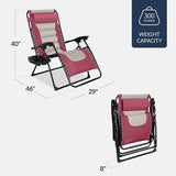 Best Choice Products Oversized Padded Zero Gravity Chair, Folding Outdoor Patio Recliner - Photo 3