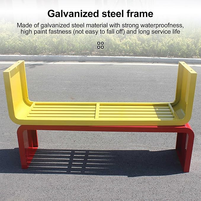 Outdoor Patio Garden Bench, Metal Garden Benches, All-Weather Outdoor Park Bench, for Garden, Balcony, Dining, Porch, Park, Outside, Load Capacity 880lbs(Black,100cm/393in)