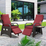 ATR ART TO REAL Outdoor Recliner Chairs, PE Wicker Reclining Lounge Chair with Removable Soft Cushion - Photo 9