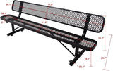 Heavy Duty Metal Park Bench for Outside, Outdoor Garden Benches with Backrest & Portable Frame - Photo 3
