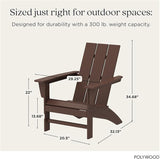 POLYWOOD Modern Adirondack Chair – All-Weather Outdoor Lawn Adirondack Chairs – HDPE - Photo 3