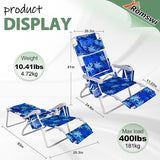 Romswi 3 in 1 Beach Chair with Face Hole, Reclining Sun Tanning Lounge Chair with Foot Rest - Photo 3