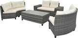 Quarte 8-Pieces Outdoor Wicker Round Sofa Set - Photo 7