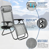 Dkeli Zero Gravity Chair Patio Chair Lounge Chair Chaise 2 Pack Outdoor Folding Adjustable Recliner Chair with Cup - Photo 5