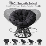 VINGLI Outdoor Papasan Chairs with Thick Cushions 360 Degree Swivel Chair - Photo 5