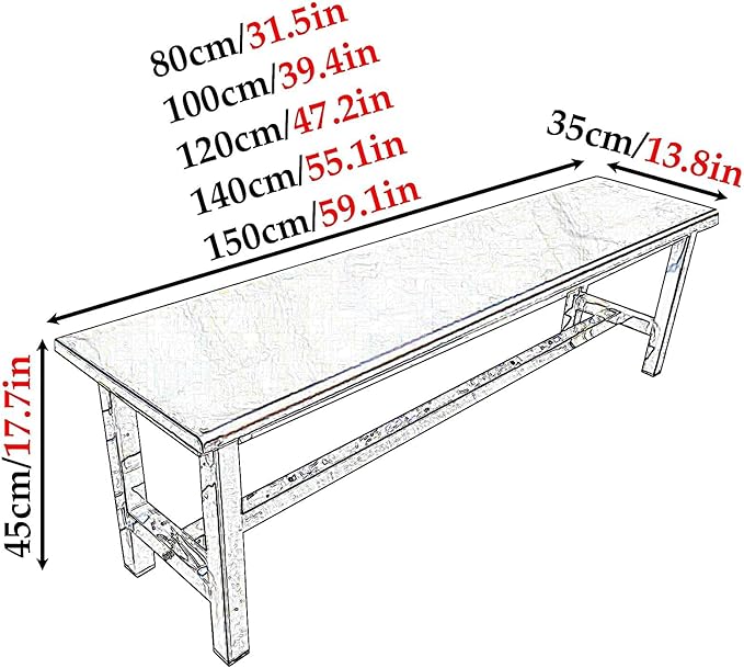 Outdoor Benches Weatherproof Stainless Steel Porch Chair Metal Garden Bench Backless for Park, Shopping Mall, Residential Area, School, Workshop(80x35x45cm/31.5x13.8x17.7in)