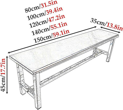 Outdoor Benches Weatherproof Stainless Steel Porch Chair Metal Garden Bench Backless for Park, Shopping Mall, Residential Area, School, Workshop(100x35x45cm/39.4x13.8x17.7in)