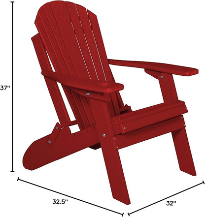 Furniture Barn USA Poly Folding Adirondack Chair, Cardinal Red