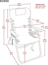 Tommy Bahama Hi-Boy 17" Seat Height 4-Position Lace-Up Suspension Folding Beach Backpack Chair - Photo 3