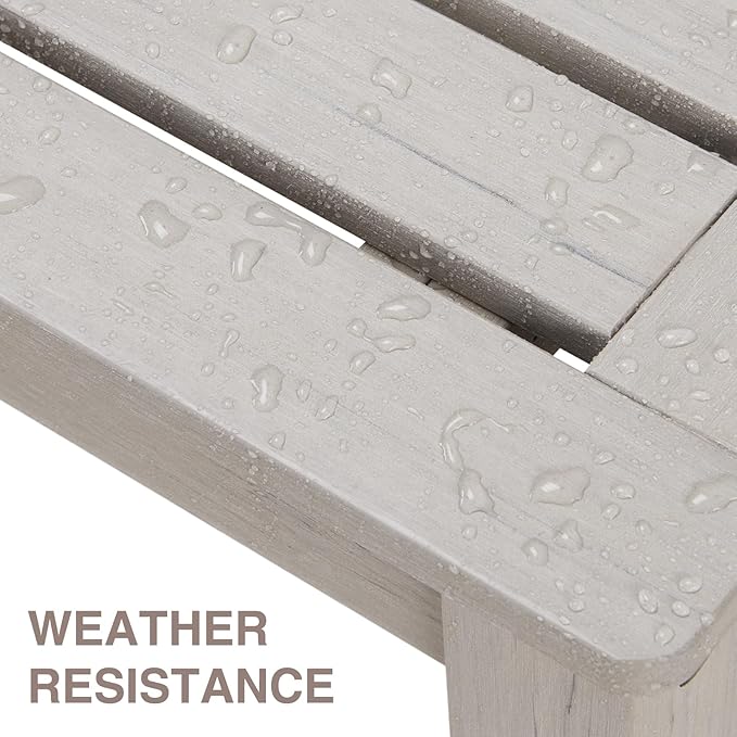 Psilvam 2-Person Outdoor Poly Lumber Patio Backless Bench, Fade-Resistant & Odor-Free Poly Lumber Patio Furniture - Photo 5