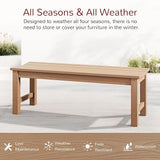 Stoog Outdoor Bench Set of 2, All-Weather HIPS Garden Bench with 800 lbs Weight Capacity, Never Rot or Fade, Teak - Photo 4