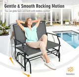 Tangkula 2-Person Patio Glider Bench, Outdoor Rocker Glider Loveseat Chair W/Heavy-Duty Steel Frame - Photo 6