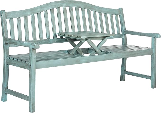 SAFAVIEH Outdoor Collection Mischa Natural Brown Bench - Photo 3