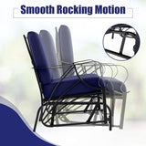 Giantex Outdoor Glider, Patio Rocking Chair with Thick Cushion, Sturdy Metal Frame, Curved Armrest, Ergonomic Design - Photo 4
