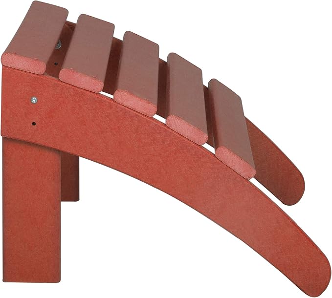 WestinTrends Outdoor Patio Adirondack Ottoman Foot Rest, All Weather Poly Lumber Foot Stool for Adirondack Chair, Widely Used for Outside Porch Pool Lawn Backyard, Red