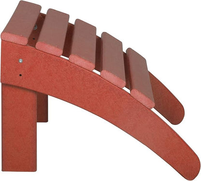 WestinTrends Outdoor Patio Adirondack Ottoman Foot Rest, All Weather Poly Lumber Foot Stool for Adirondack Chair, Widely Used for Outside Porch Pool Lawn Backyard, Red