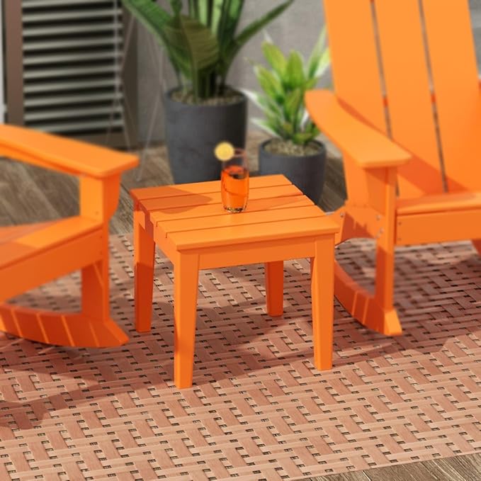 WestinTrends Ashore Outdoor Patio Modern Adirondack Side Table, Orange