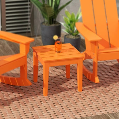 WestinTrends Ashore Outdoor Patio Modern Adirondack Side Table, Orange