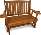 Fortune Candy Wooden Patio Glider, with Cup Holders, High Back and Deep Contoured Seat, Solid Fir Wood - Photo 1