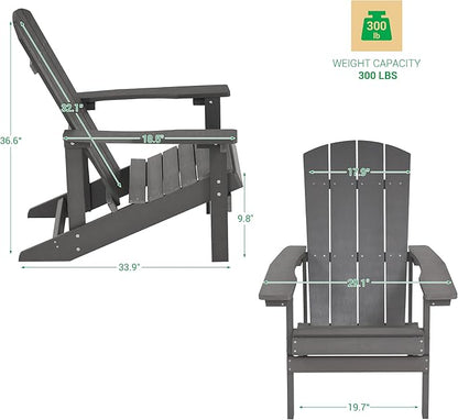 Adirondack Chairs, Plastic Adirondack Chair, All-Weather Resistant Adirondack Chairs, Widely Used in Outdoor, Fire Pit, Deck, Outside, Garden