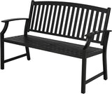 Grand patio 52" Farmhouse Outdoor Bench, Garden Benches with Anti-Rust Aluminum Powder Coated Frame - Photo 1