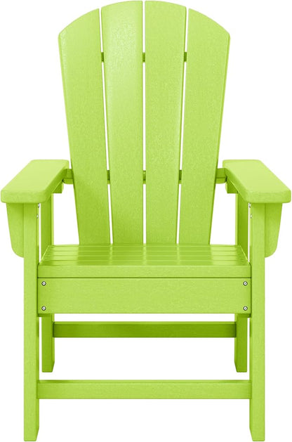 WestinTrends Malibu Kids Outdoor HDPE Adirondack Plastic Patio Chair, Lime